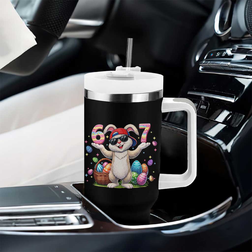 Funny Easter Day Six Seven 67 Bunny Boys Kids Tumbler With Handle