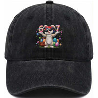 Funny Easter Day Six Seven 67 Bunny Boys Kids Washed Cotton Baseball Cap