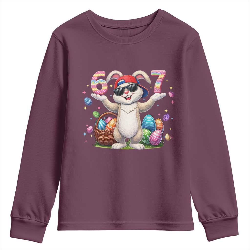 Funny Easter Day Six Seven 67 Bunny Boys Kids Youth Sweatshirt
