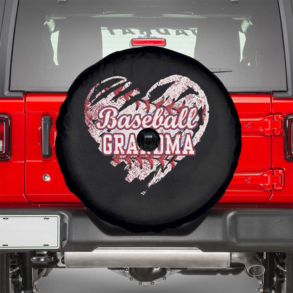 Baseball Grandma Spare Tire Cover Vintage Baseball Heart Game Day