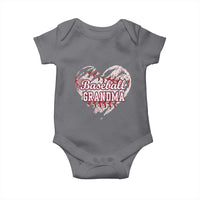 Baseball Grandma Baby Onesie Vintage Baseball Heart Game Day