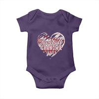 Baseball Grandma Baby Onesie Vintage Baseball Heart Game Day