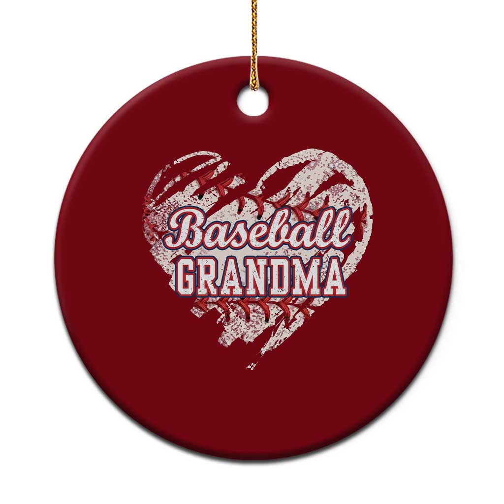 Baseball Grandma Ceramic Ornament Vintage Baseball Heart Game Day