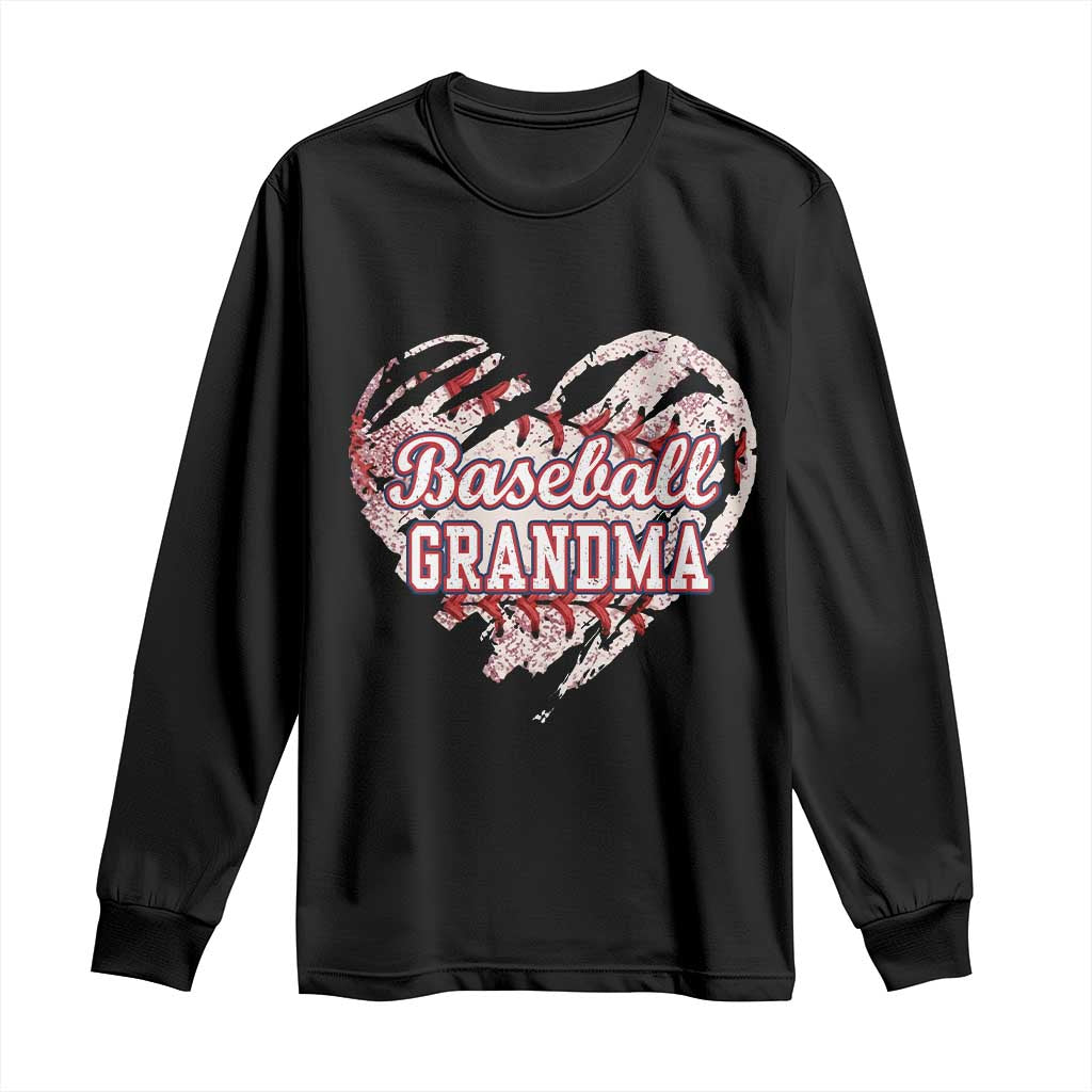 Baseball Grandma Long Sleeve Shirt Vintage Baseball Heart Game Day