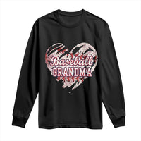 Baseball Grandma Long Sleeve Shirt Vintage Baseball Heart Game Day