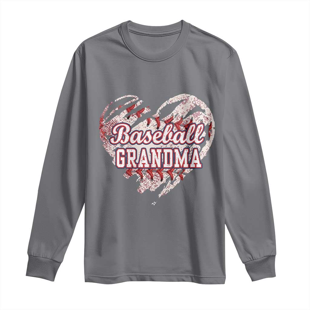 Baseball Grandma Long Sleeve Shirt Vintage Baseball Heart Game Day