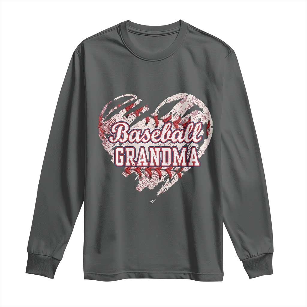 Baseball Grandma Long Sleeve Shirt Vintage Baseball Heart Game Day