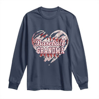 Baseball Grandma Long Sleeve Shirt Vintage Baseball Heart Game Day