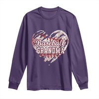 Baseball Grandma Long Sleeve Shirt Vintage Baseball Heart Game Day