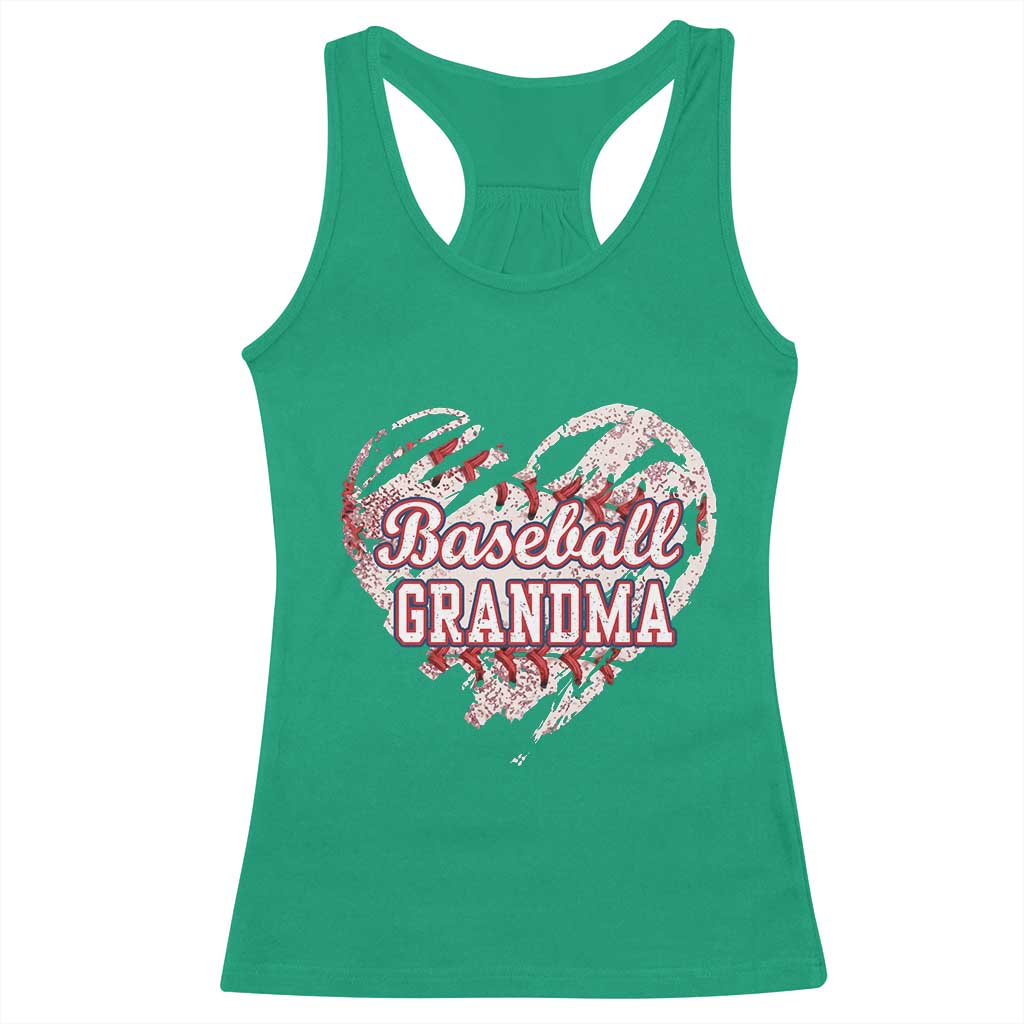 Baseball Grandma Racerback Tank Top Vintage Baseball Heart Game Day
