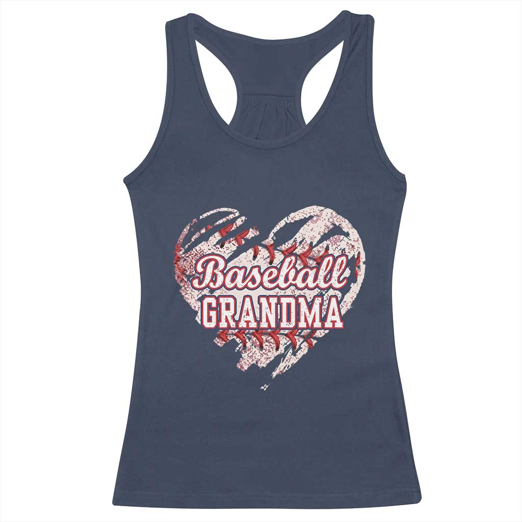 Baseball Grandma Racerback Tank Top Vintage Baseball Heart Game Day