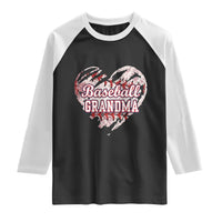 Baseball Grandma Raglan Shirt Vintage Baseball Heart Game Day