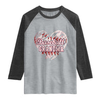 Baseball Grandma Raglan Shirt Vintage Baseball Heart Game Day