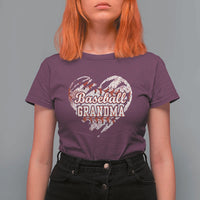 Baseball Grandma T Shirt For Women Vintage Baseball Heart Game Day