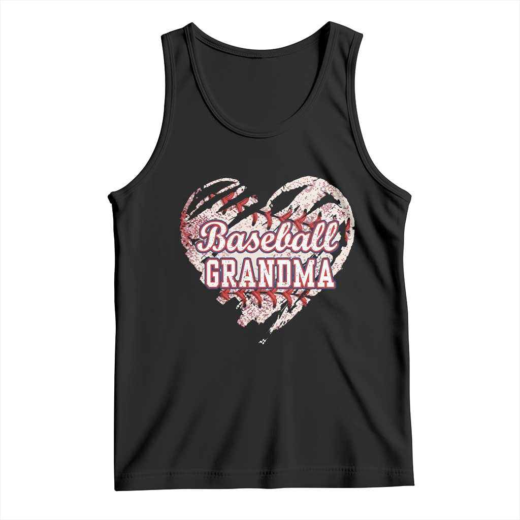 Baseball Grandma Tank Top Vintage Baseball Heart Game Day