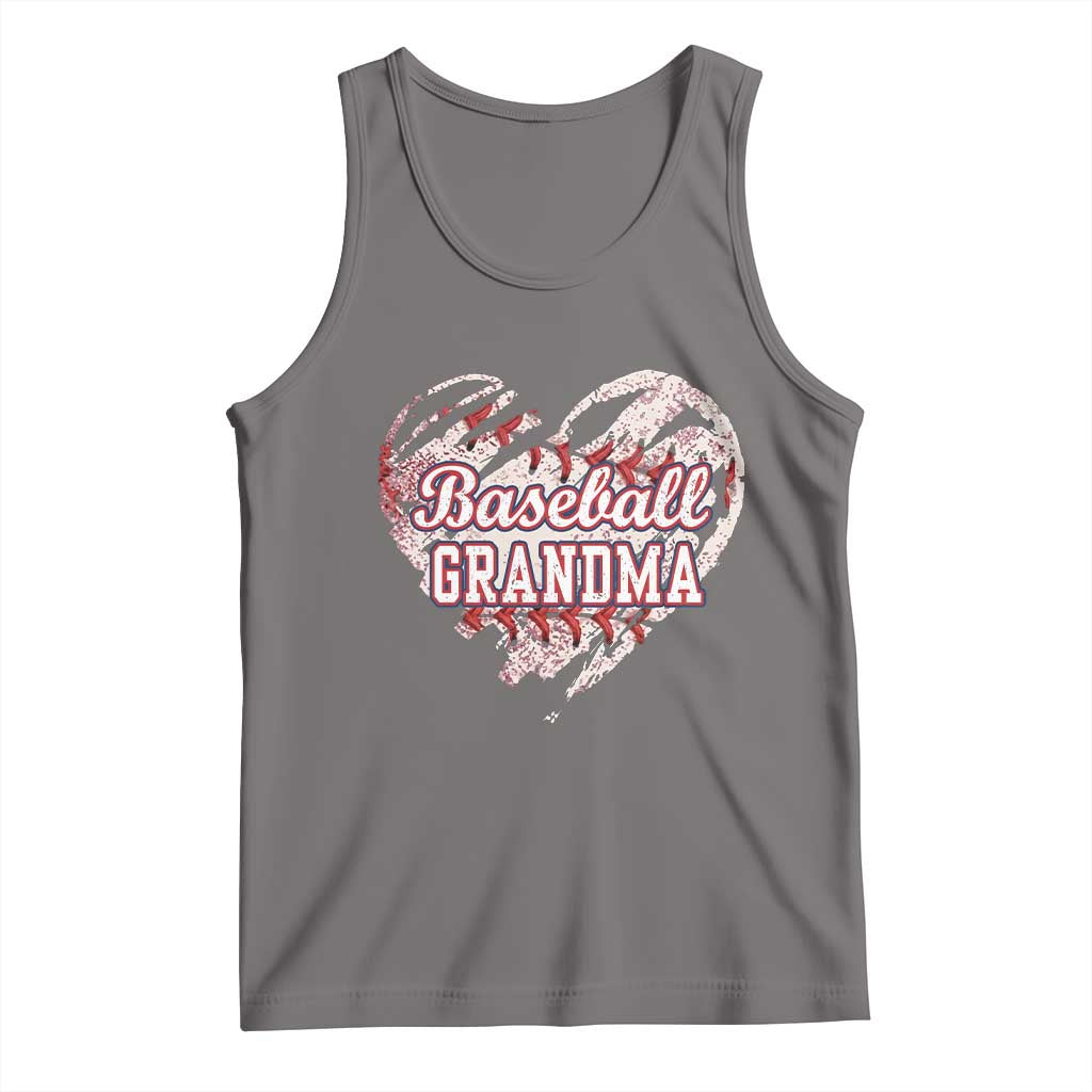 Baseball Grandma Tank Top Vintage Baseball Heart Game Day
