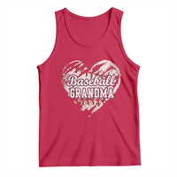 Baseball Grandma Tank Top Vintage Baseball Heart Game Day