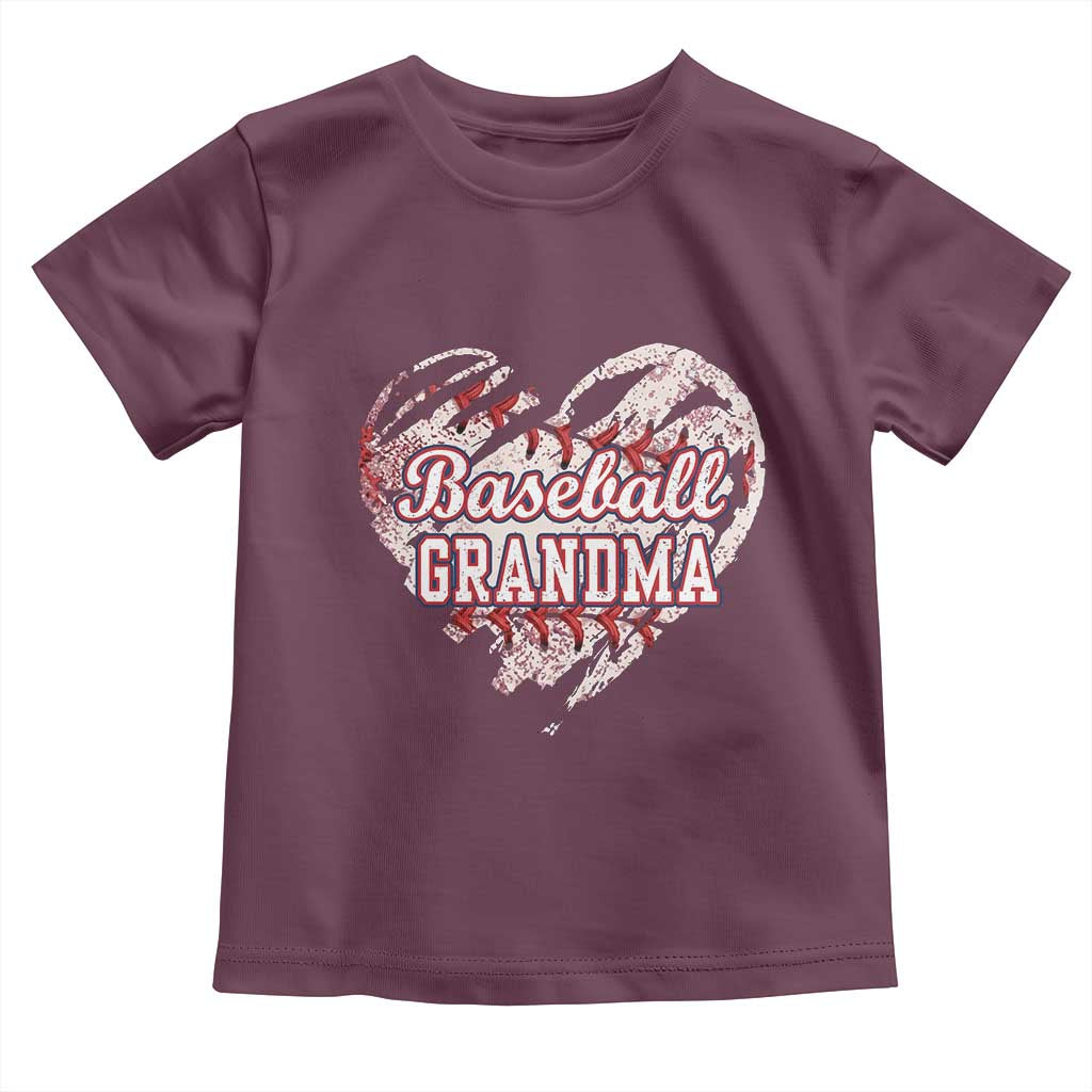 Baseball Grandma Toddler T Shirt Vintage Baseball Heart Game Day