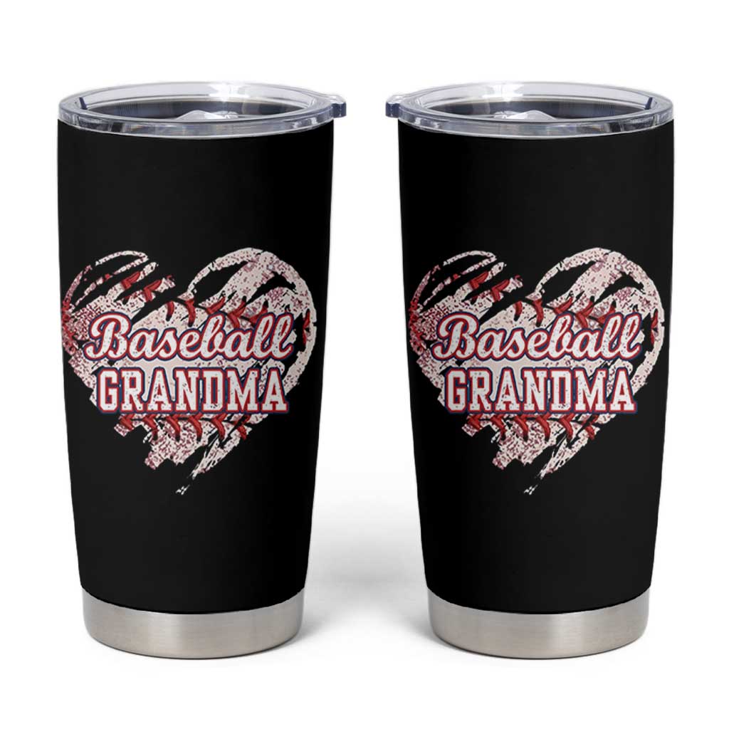 Baseball Grandma Tumbler Cup Vintage Baseball Heart Game Day