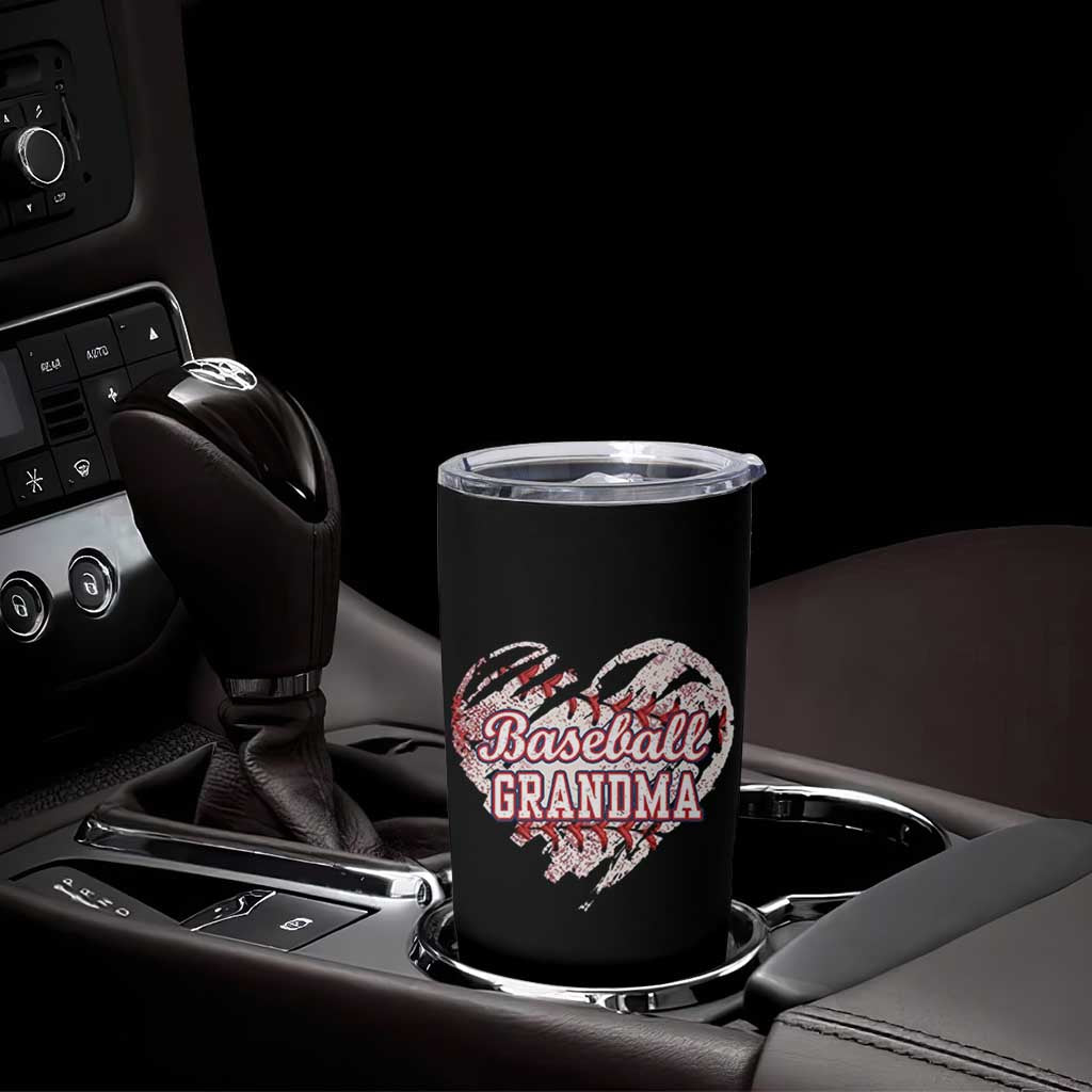 Baseball Grandma Tumbler Cup Vintage Baseball Heart Game Day