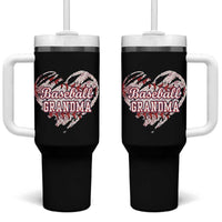 Baseball Grandma Tumbler With Handle Vintage Baseball Heart Game Day