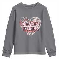 Baseball Grandma Youth Sweatshirt Vintage Baseball Heart Game Day