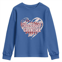 Baseball Grandma Youth Sweatshirt Vintage Baseball Heart Game Day