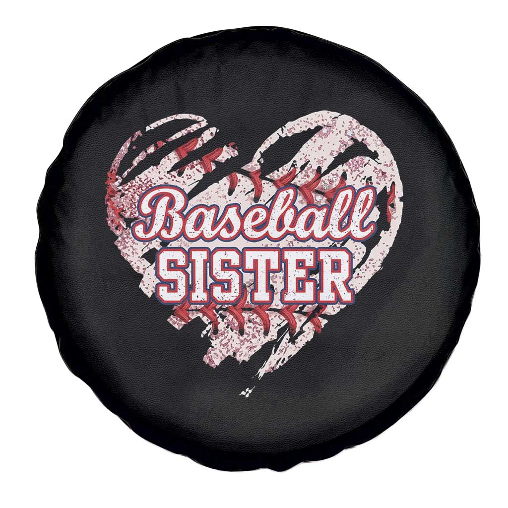 Baseball Sister Spare Tire Cover Vintage Baseball Heart Game Day
