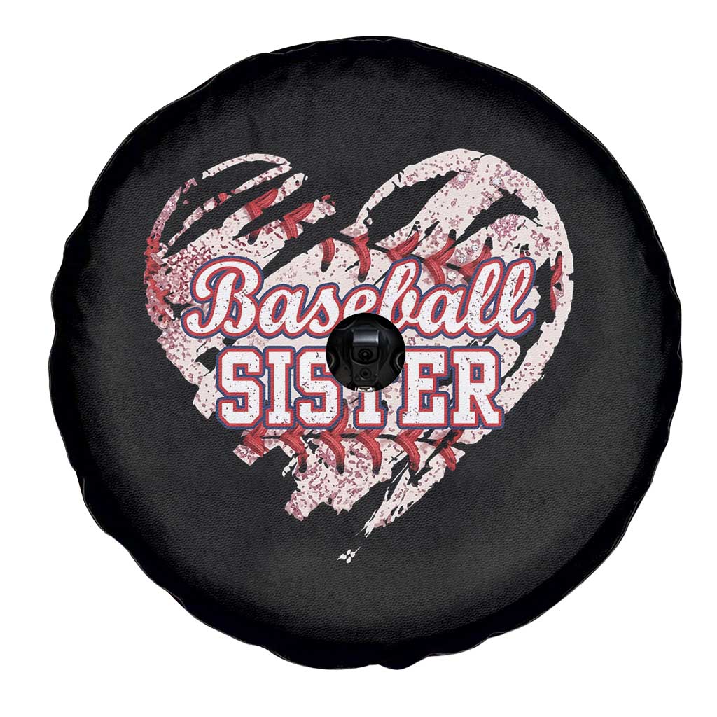 Baseball Sister Spare Tire Cover Vintage Baseball Heart Game Day