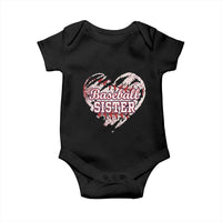 Baseball Sister Baby Onesie Vintage Baseball Heart Game Day