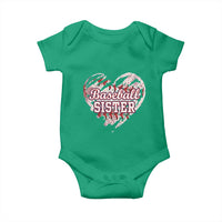 Baseball Sister Baby Onesie Vintage Baseball Heart Game Day
