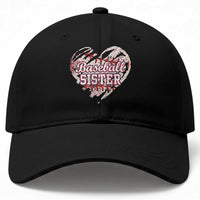 Baseball Sister Baseball Cap Vintage Baseball Heart Game Day