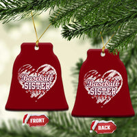 Baseball Sister Ceramic Ornament Vintage Baseball Heart Game Day