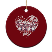 Baseball Sister Ceramic Ornament Vintage Baseball Heart Game Day