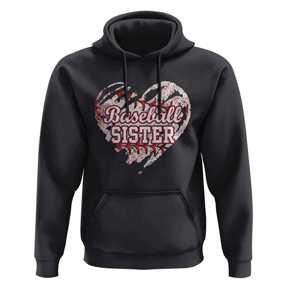 Baseball Sister Hoodie Vintage Baseball Heart Game Day