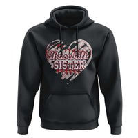 Baseball Sister Hoodie Vintage Baseball Heart Game Day