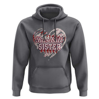 Baseball Sister Hoodie Vintage Baseball Heart Game Day