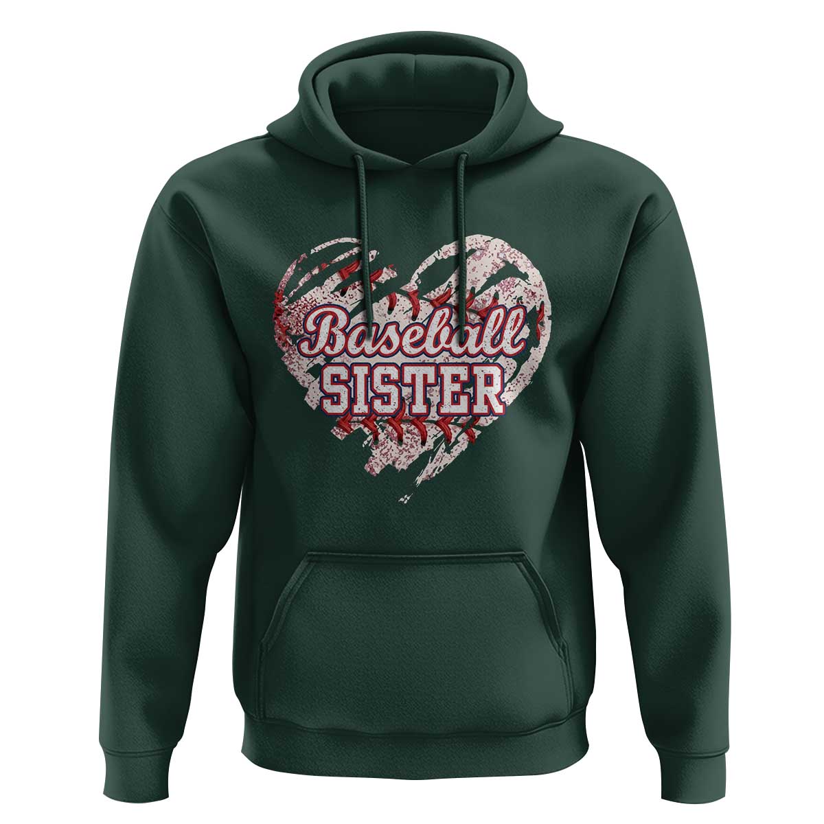 Baseball Sister Hoodie Vintage Baseball Heart Game Day