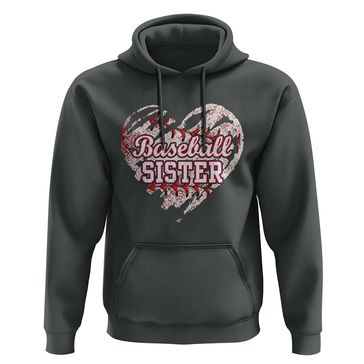 Baseball Sister Hoodie Vintage Baseball Heart Game Day
