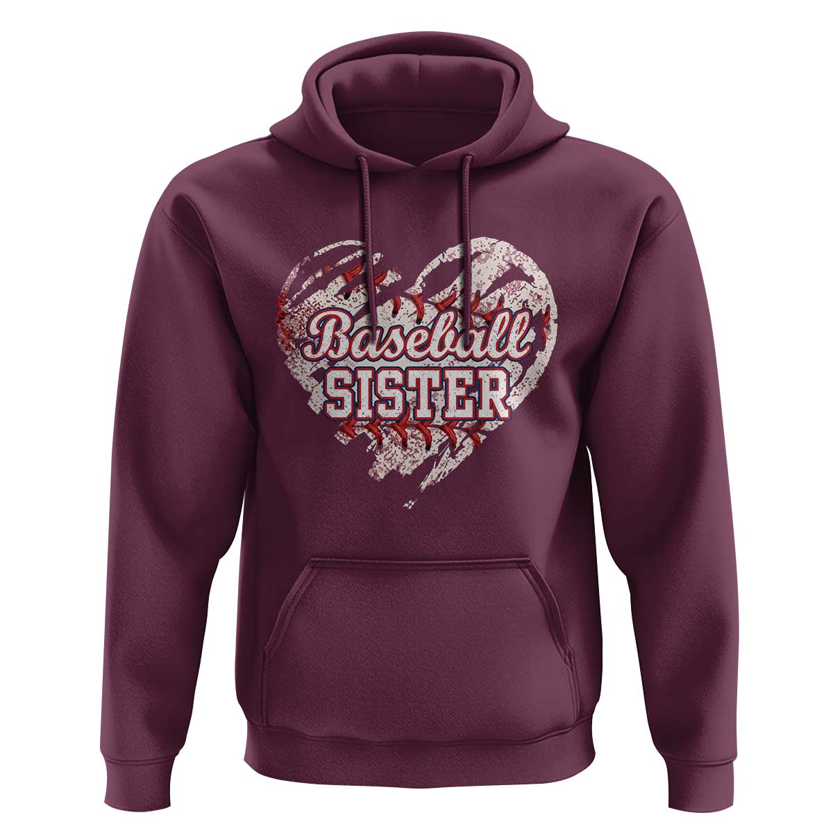 Baseball Sister Hoodie Vintage Baseball Heart Game Day