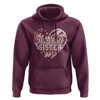 Baseball Sister Hoodie Vintage Baseball Heart Game Day
