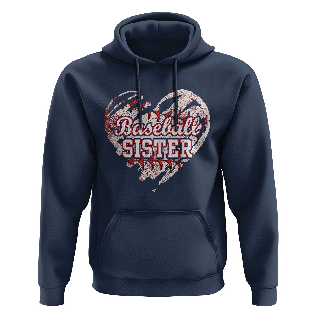 Baseball Sister Hoodie Vintage Baseball Heart Game Day