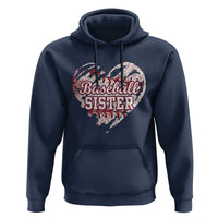 Baseball Sister Hoodie Vintage Baseball Heart Game Day