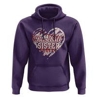 Baseball Sister Hoodie Vintage Baseball Heart Game Day