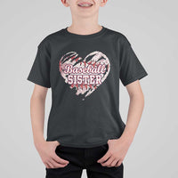Baseball Sister T Shirt For Kid Vintage Baseball Heart Game Day