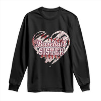 Baseball Sister Long Sleeve Shirt Vintage Baseball Heart Game Day