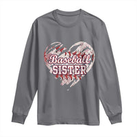 Baseball Sister Long Sleeve Shirt Vintage Baseball Heart Game Day