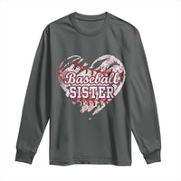 Baseball Sister Long Sleeve Shirt Vintage Baseball Heart Game Day