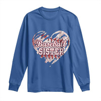Baseball Sister Long Sleeve Shirt Vintage Baseball Heart Game Day