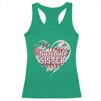Baseball Sister Racerback Tank Top Vintage Baseball Heart Game Day